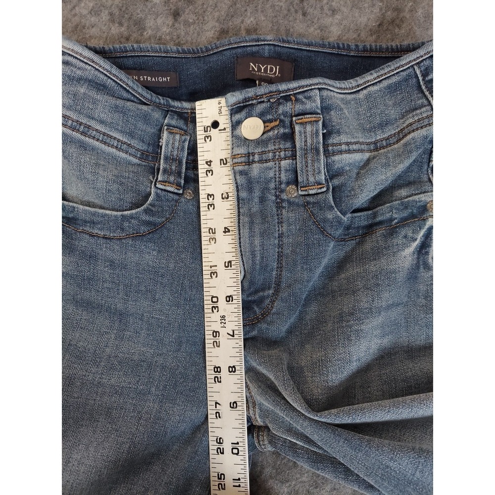 NYDJ Jeans Womens 00 Blue Marilyn Straight Raw Hem Stretch Lift Tuck Medium Wash - Picture 6 of 11